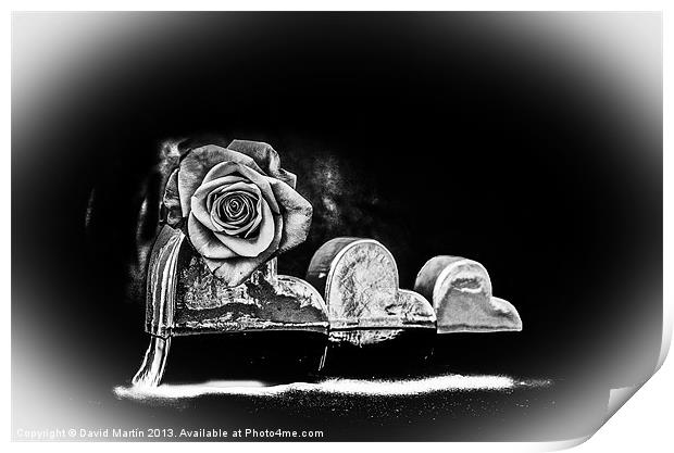 Rose Heart Print by David Martin