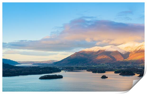 Majestic Scenery of Lake District Print by David Martin