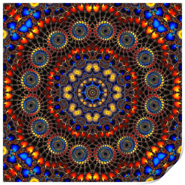 Spiralled Down - Fractal Kaleidoscope Print by Hugh Fathers