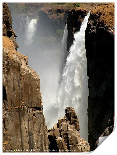 Victoria Falls in the dry season Print by Michael Harper