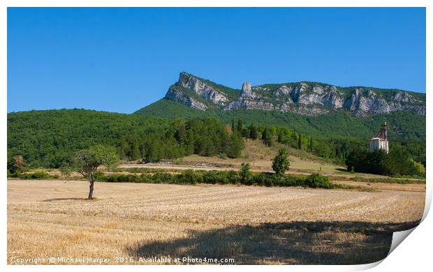 Hills, Peaks and cliff tops in the south of France Print by Michael Harper