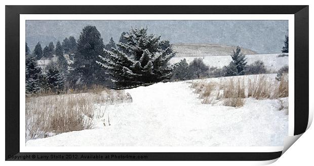 Winter in Montana Print by Larry Stolle