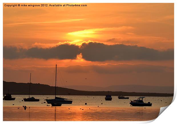 Mudeford Quay Sunset Print by mike wingrove