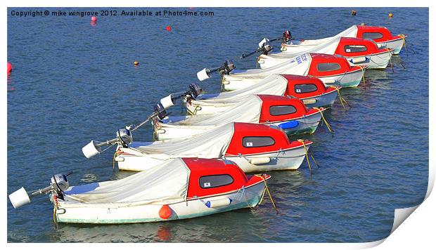 seven boats Print by mike wingrove