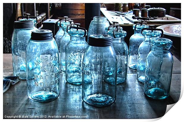 Antique Mason Jars Print by Mark Sellers