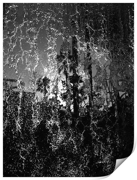 Behind a Waterfall -- B and W Print by Mark Sellers