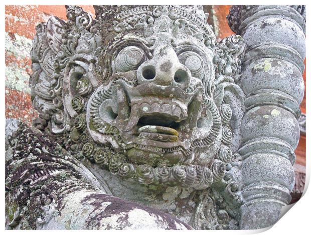 Balinese Temple Guardian Print by Mark Sellers
