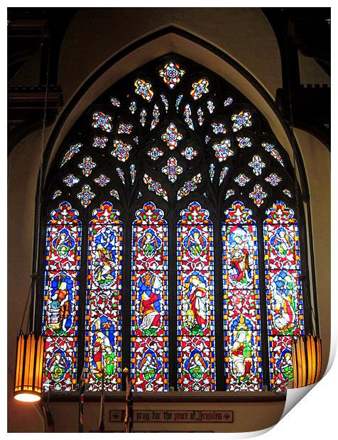 West Stained Glass Window Christ Church Cathedral  Print by Mark Sellers