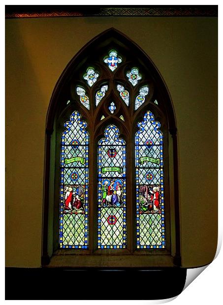North Stained Glass Window Christ Church Cathedral Print by Mark Sellers