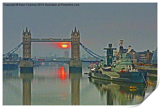 Tower Bridge at Dawn Print by Sean Foreman