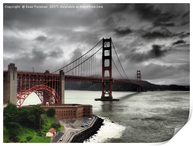 Sunrise Over Golden Gate Bridge Print by Sean Foreman