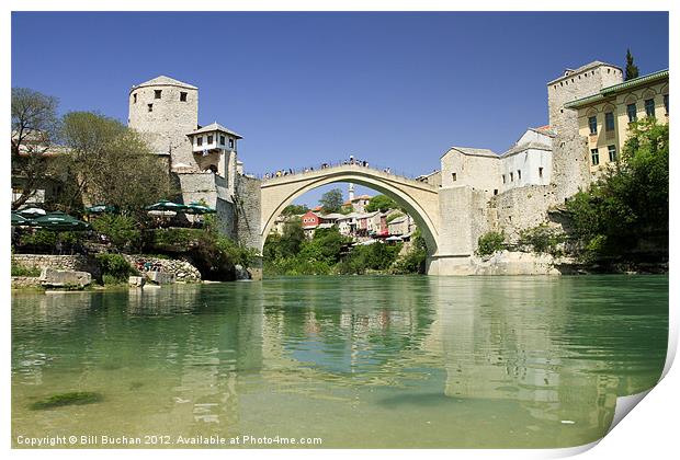 Bridge at Mostar Print by Bill Buchan