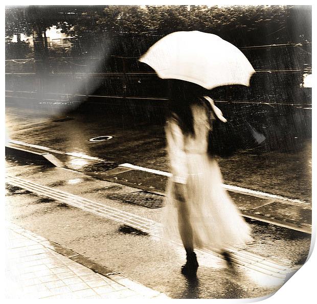 girl in rain Print by david harding