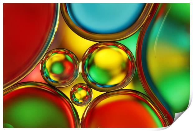 Rainbow Sprinkle Oil Drops Print by Sharon Johnstone