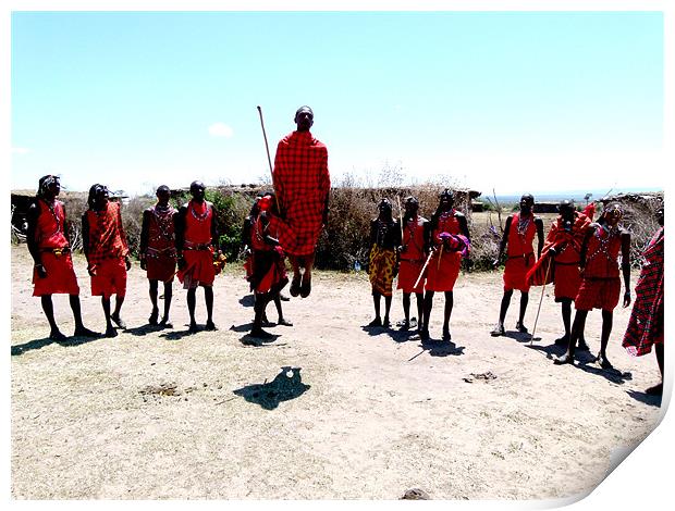 Masai Mara tribal love dance Print by grant norton