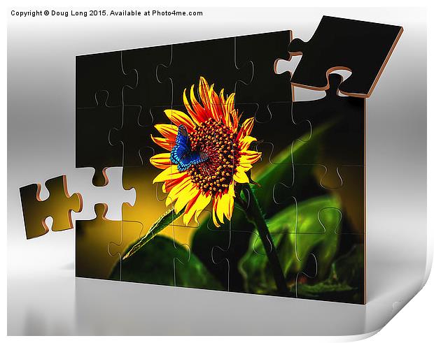 Butterflys-N-Flowers Puzzle Print by Doug Long