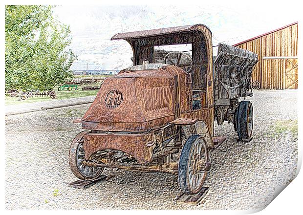 Retired Grain Truck Print by Dennis Hirning