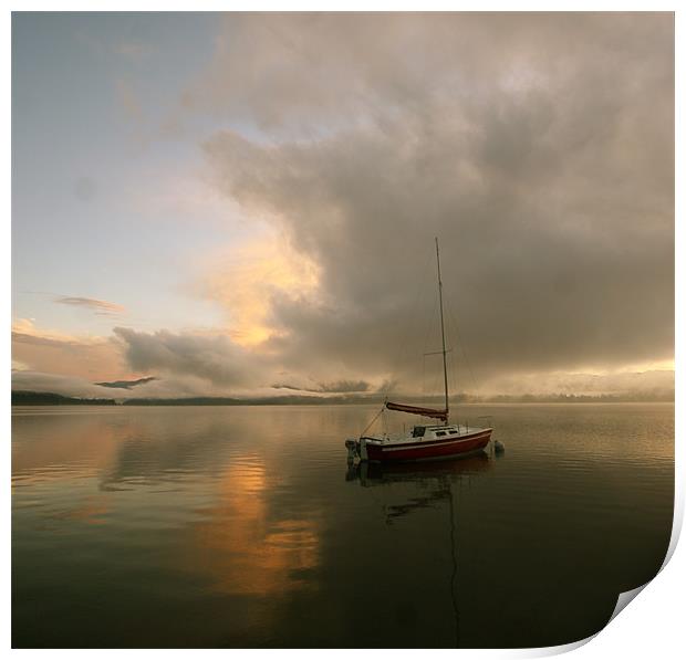 Sailboat Lake Sunrise Print by Ben Murray