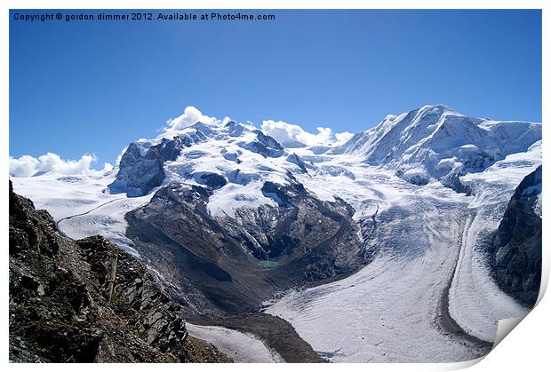 A Swiss Glacier Print by Gordon Dimmer