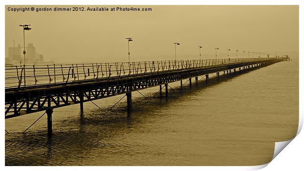 An Historic Pier at Hythe Print by Gordon Dimmer