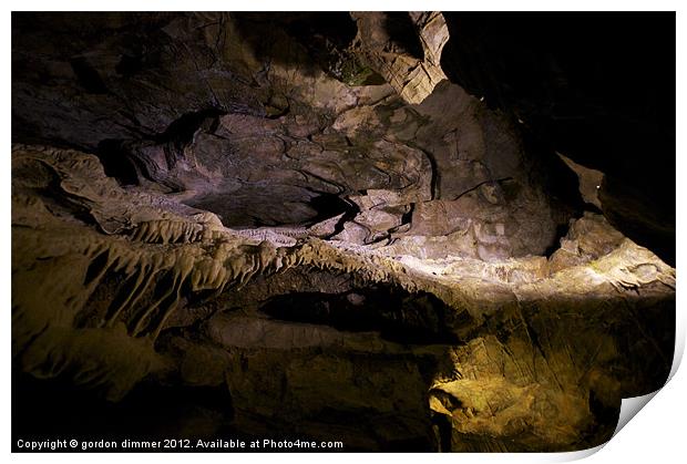 Gough's cave at cheddar gorge Print by Gordon Dimmer