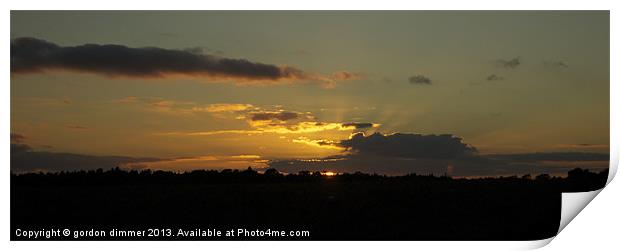 Sunrays over Beaulieu Heath Print by Gordon Dimmer