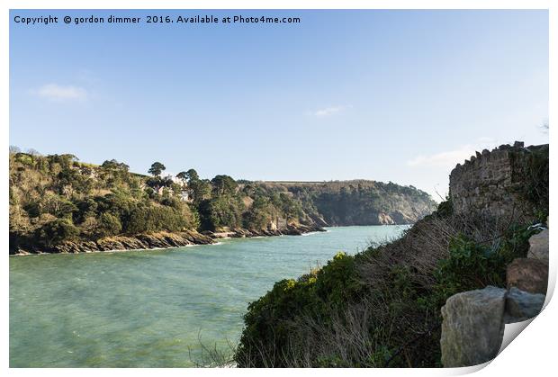 The River Dart from Dartmouth Castle Print by Gordon Dimmer
