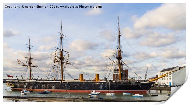 HMS Warrior  Print by Gordon Dimmer