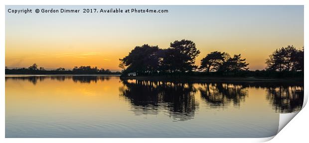 A Serene Sunset at Hatchet Pond Print by Gordon Dimmer