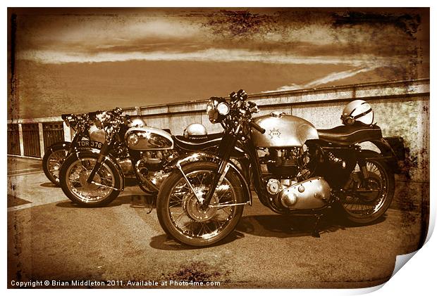 Chelsea Bridge sepia Print by Brian Middleton