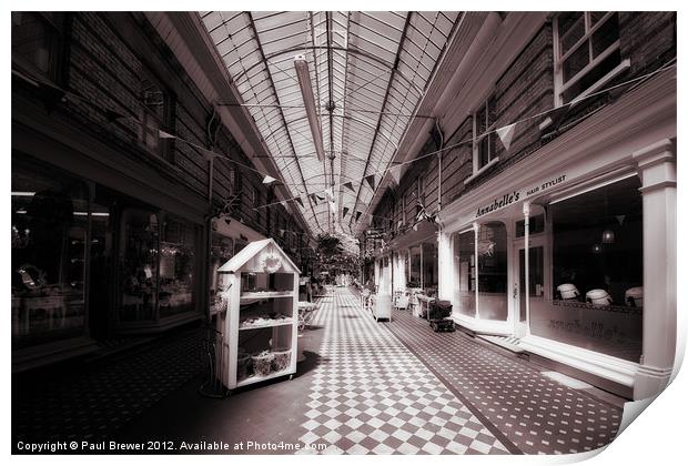 Arcade in Black and white Print by Paul Brewer