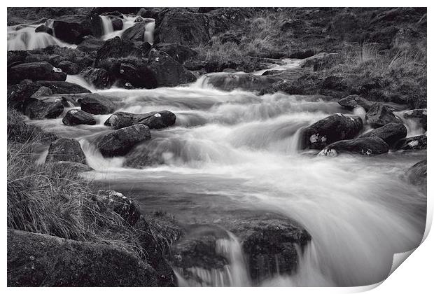 River at Pen-y-Gwryd in Snowdonia National Park Print by Paul Brewer