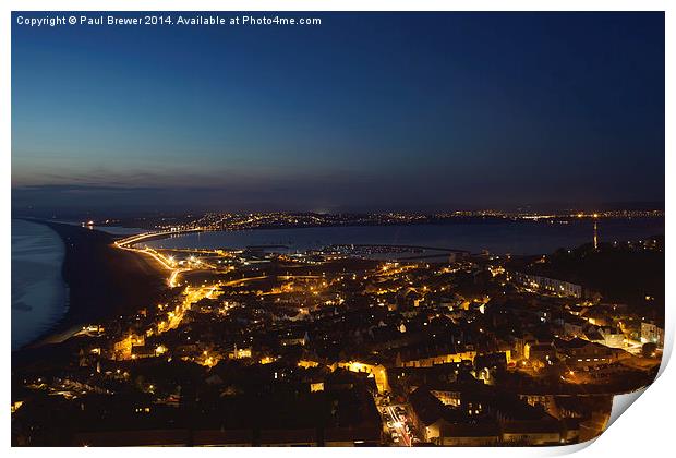  Portland at Night Print by Paul Brewer