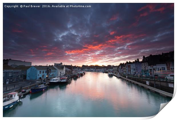 Weymouth at Sunrise Print by Paul Brewer
