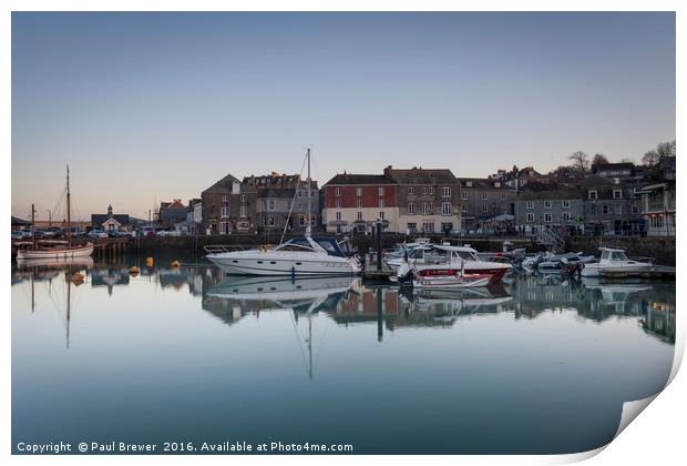 Padstow Harbour in early evening Print by Paul Brewer