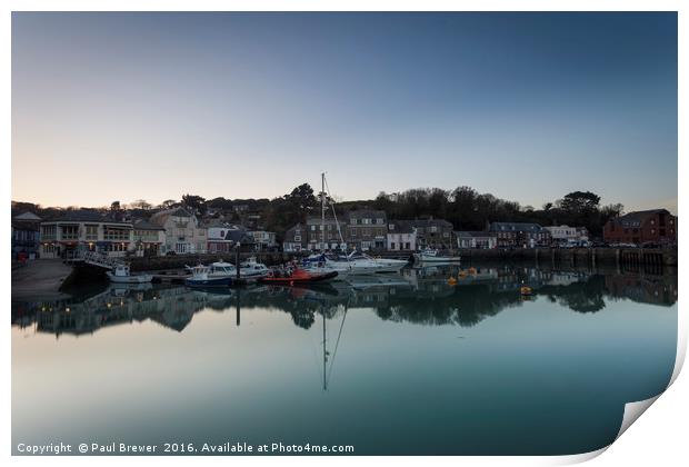 Padstow Harbour just before sunset Print by Paul Brewer
