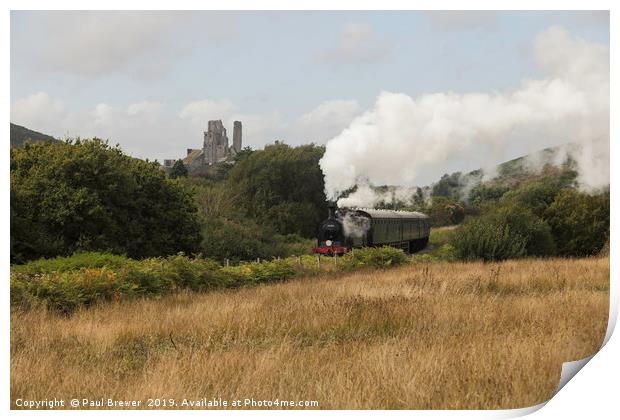 GWR 56XX class 0-6-2T no. 6695 Leaves Corfe Castle Print by Paul Brewer