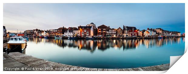 Weymouth Harbour at Twilight Print by Paul Brewer