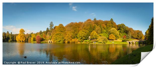 Stourhead Wiltshire Panoramic Print by Paul Brewer