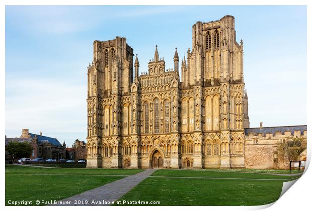 Wells Cathedral Somerset Print by Paul Brewer