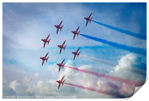 Red Arrows in Weymouth Print by Paul Brewer