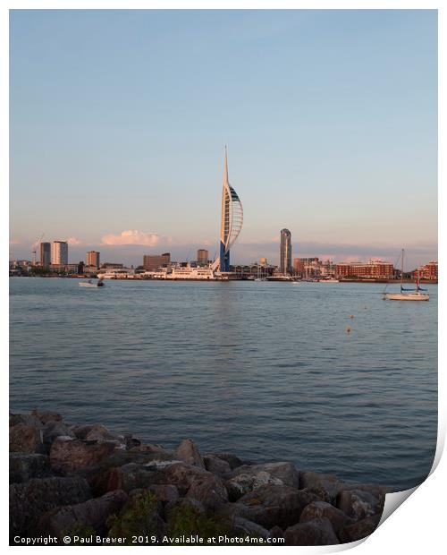 Spinnaker Tower From Gosport Print by Paul Brewer