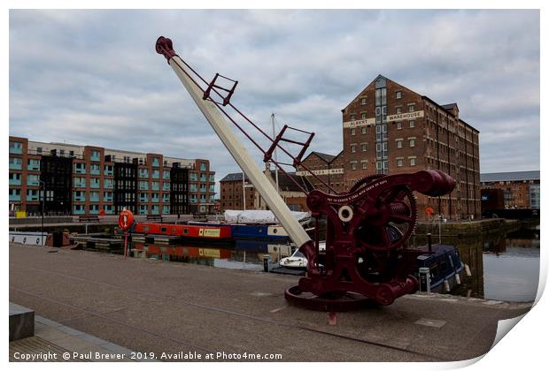 Crane at Gloucester Docks  Print by Paul Brewer