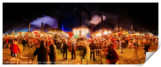 Great Dorset Steam Fair at Night 2019 Print by Paul Brewer