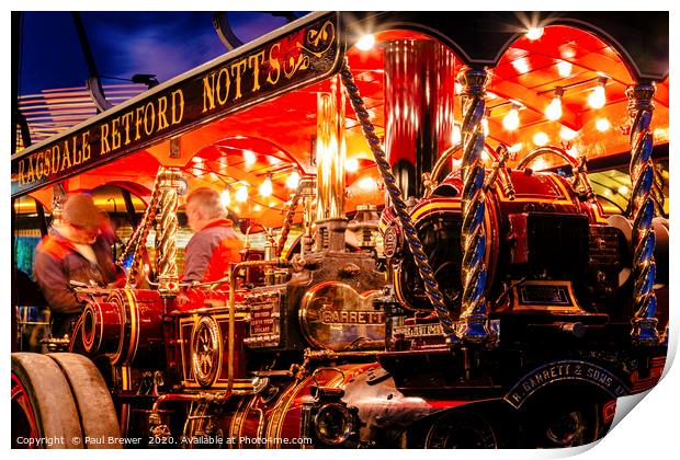 Great Dorset Steam Fair at Night 2019 Print by Paul Brewer