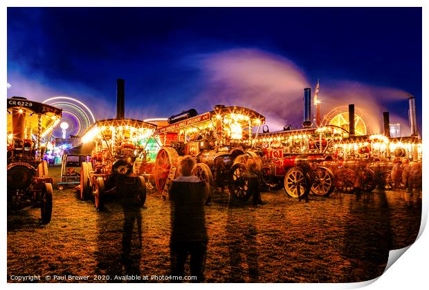 Smoking at the Great Dorset Steam Fair 2019 Print by Paul Brewer