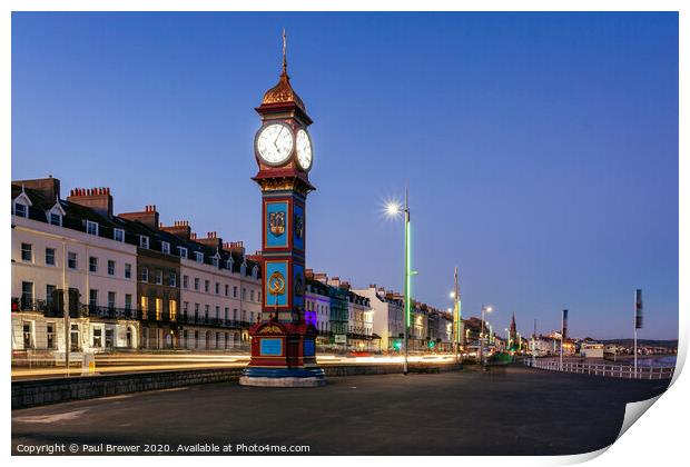 Weymouth Jubilee Clock Print by Paul Brewer