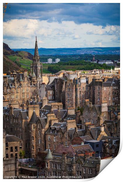Edinburgh Skyline Print by Paul Brewer
