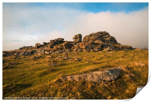 Middle Staple Tor Dartmoor Print by Paul Brewer