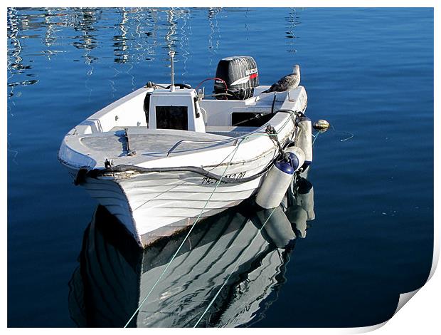 Boat in Los Christianos Print by barbara walsh